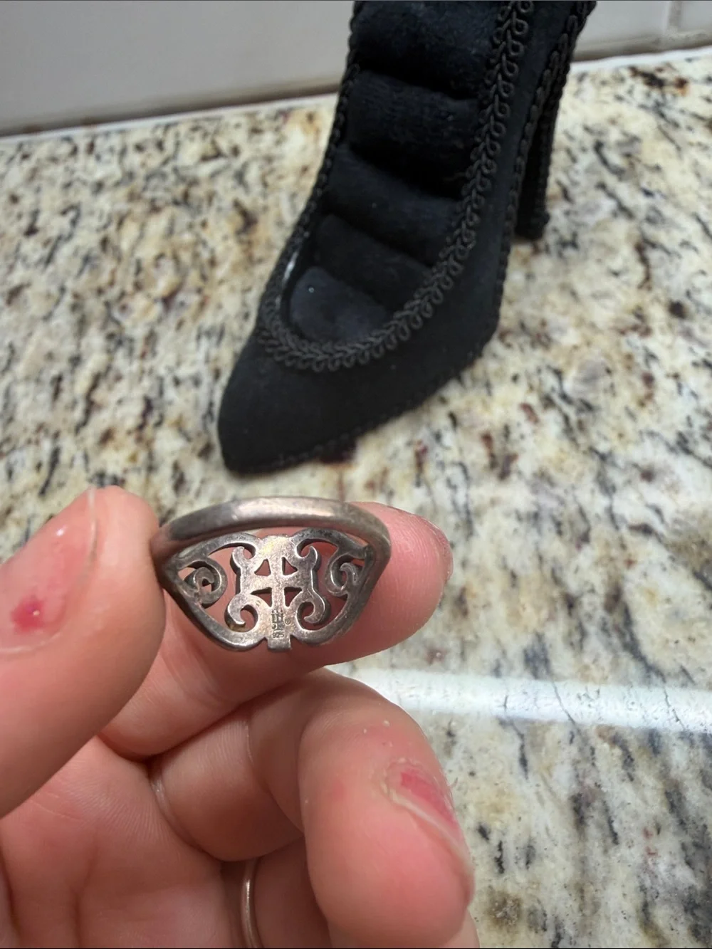 Sterling Silver 925 Cross Ring Size 5